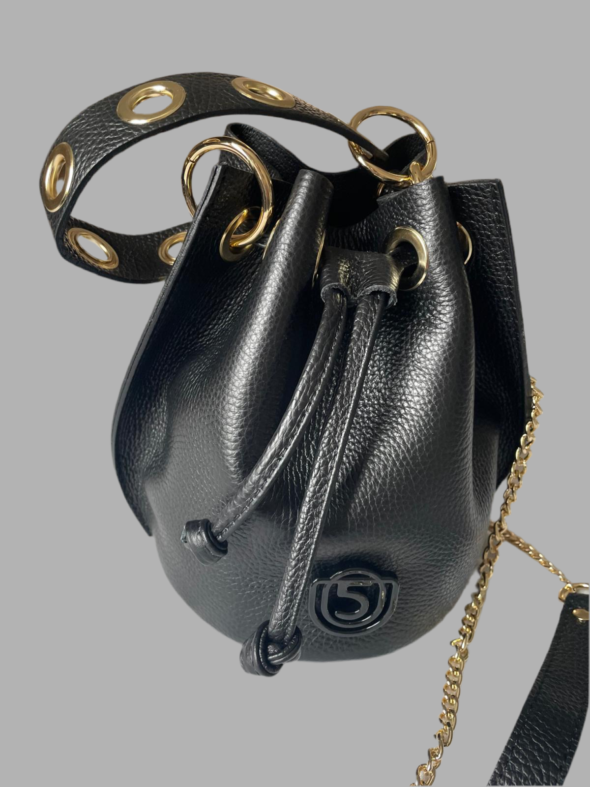 Sac bourse en cuir Noir Five On Us Noir