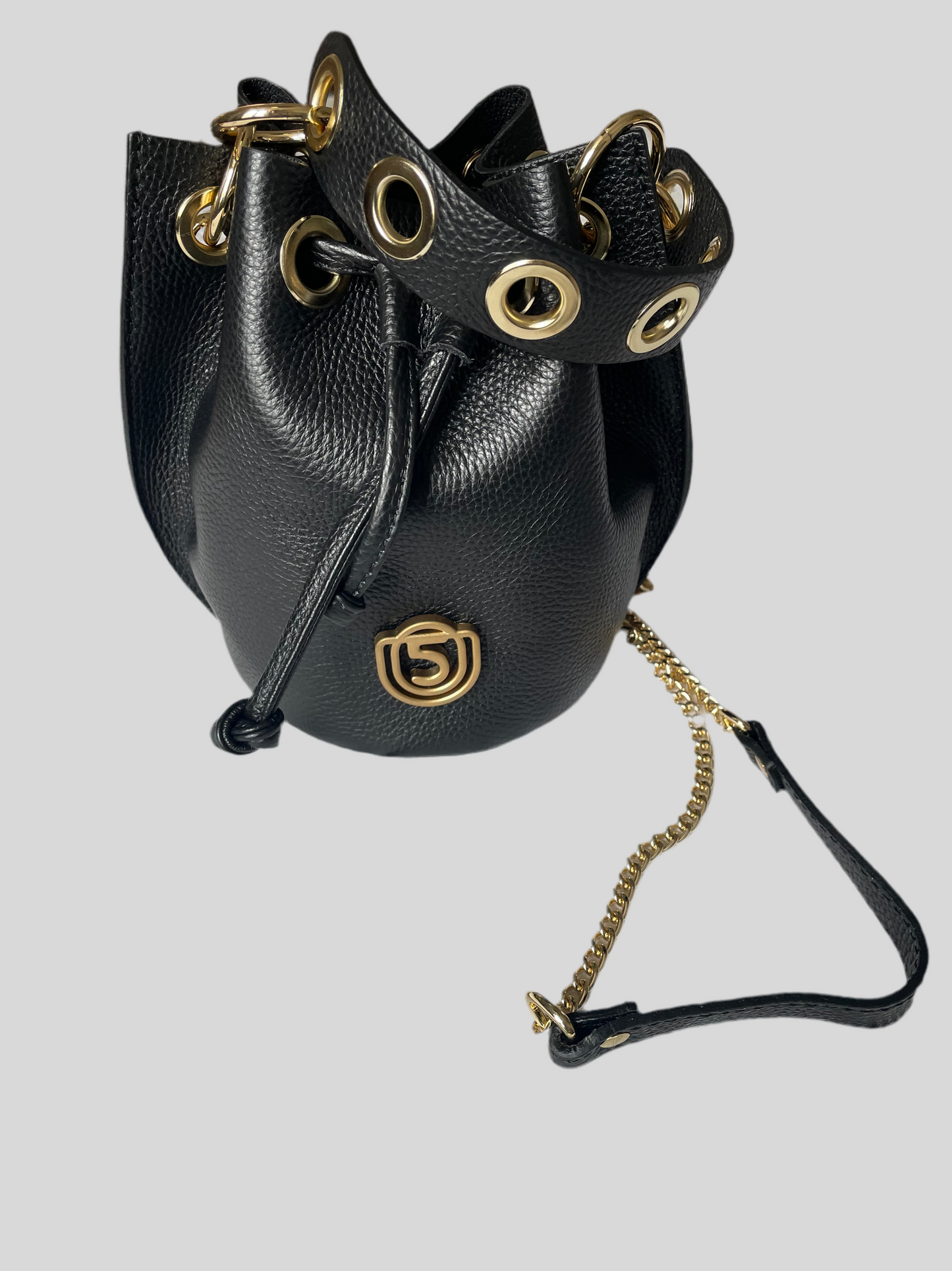 Sac Bourse en cuir Noir Five On Us Doré