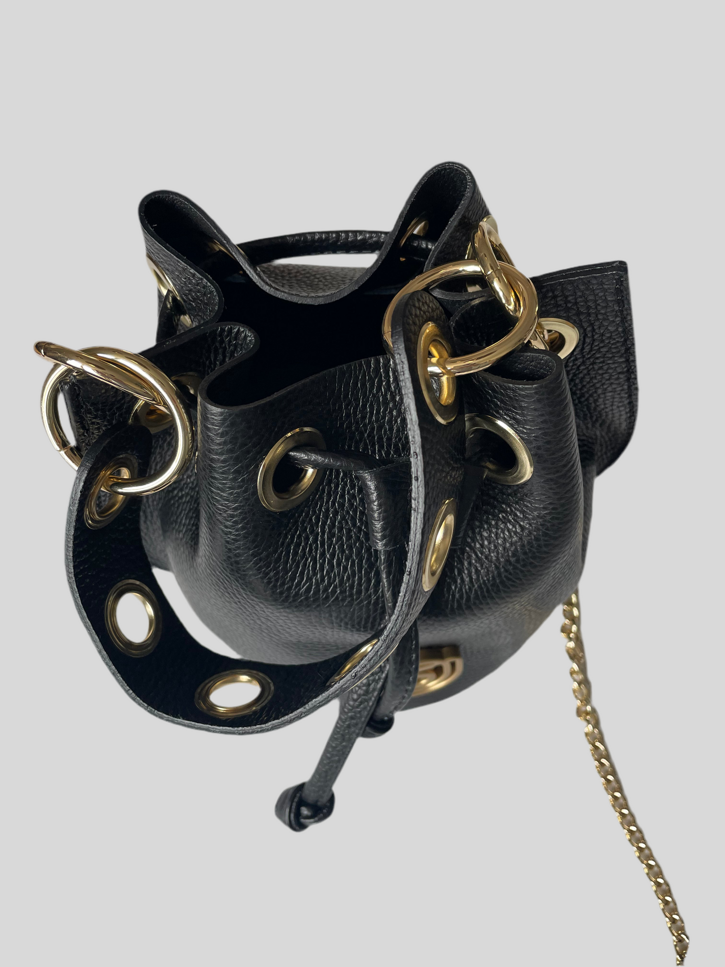 Sac Bourse en cuir Noir Five On Us Doré