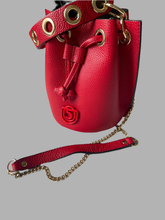 Sac Bourse en cuir Rouge  Five On Us Rouge