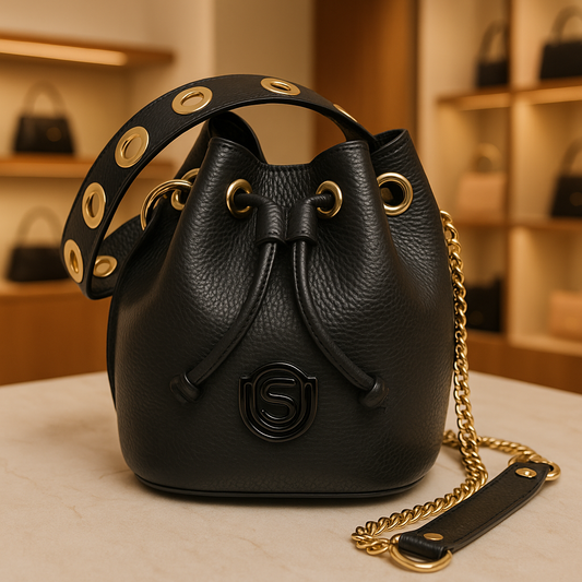 Sac bourse en cuir Noir Five On Us Noir